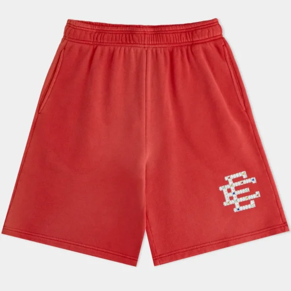 EE® Rhinestone Sweatshort Red