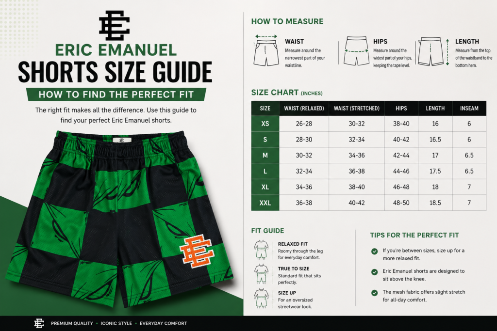 Eric Emanuel Shorts Size Guide: How to Find the Perfect Fit
