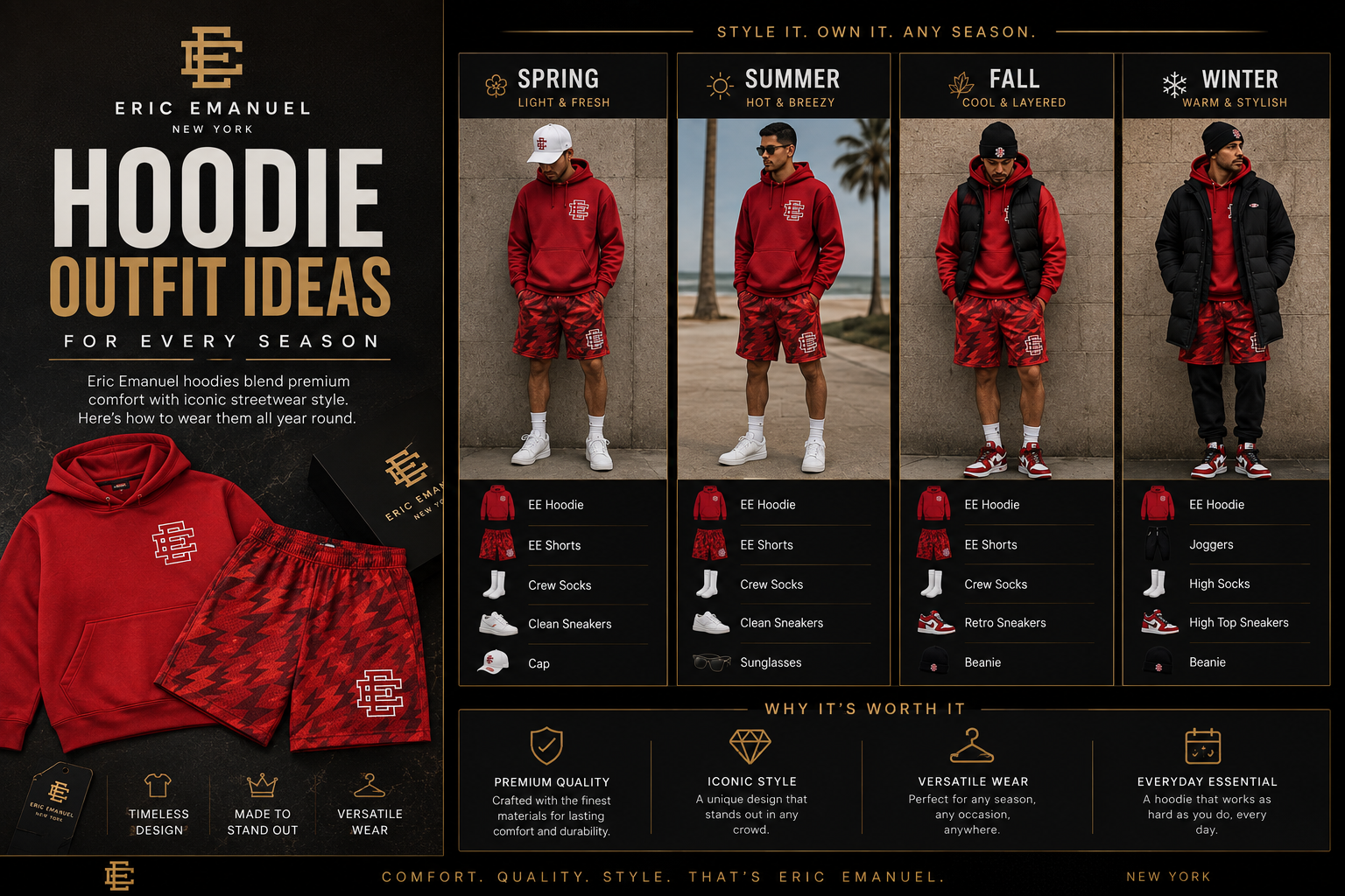 Eric Emanuel Hoodie Outfit Ideas for Every Season